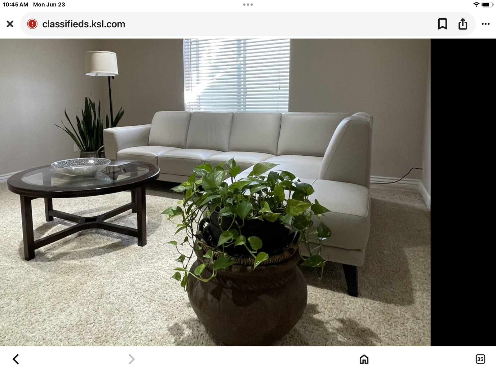 Italian Leather, Mist Grey, Fixed Sectional Sofa