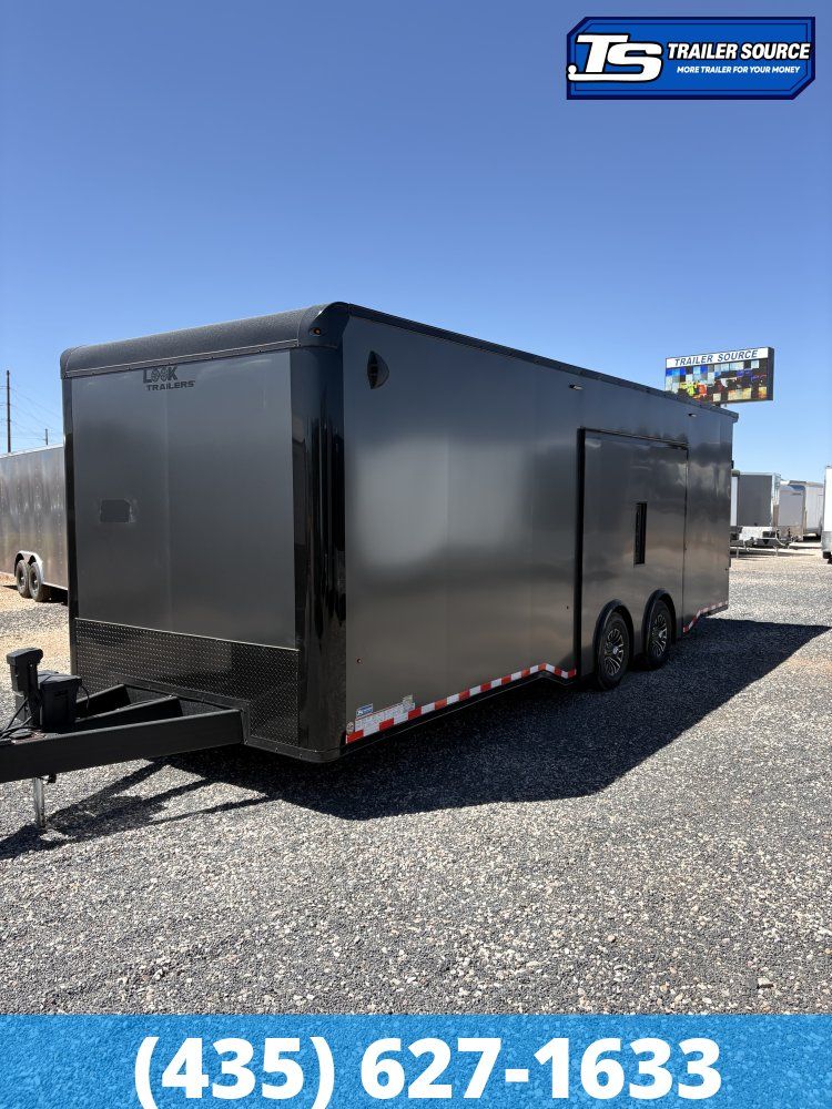 8.5x26 Look Vision Circuit Edition Enclosed Race Car Hauler Trailer - 7'6" Interior - 14K GVWR - .080 PolyCor, Black Out Package