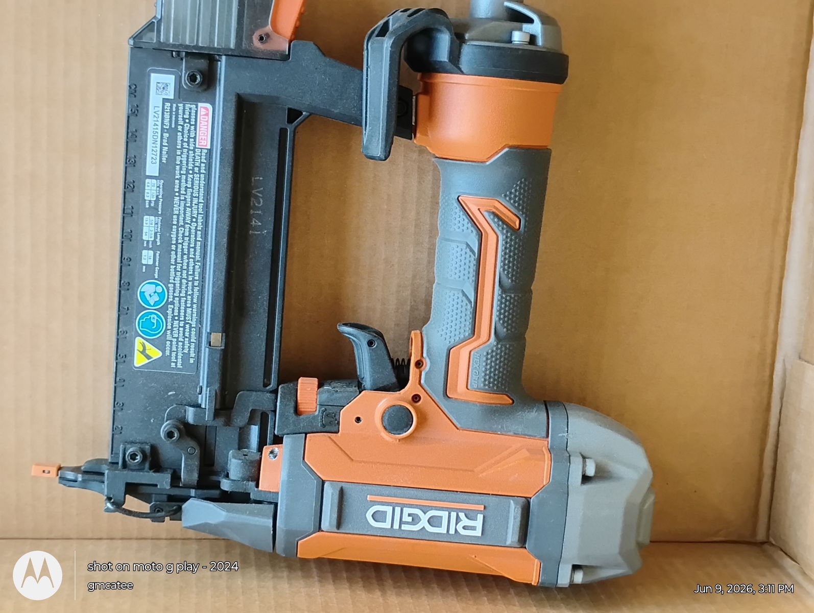 RIDGID R09890 18GA Air/ Brad Nailer 18-Gauge Tool Only