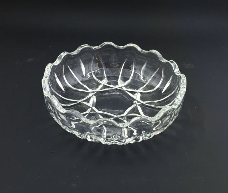 Vintage Cut Glass Candy Dish Bowl, Trinket Tray