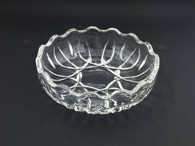 Vintage Cut Glass Candy Dish Bowl, Trinket Tray