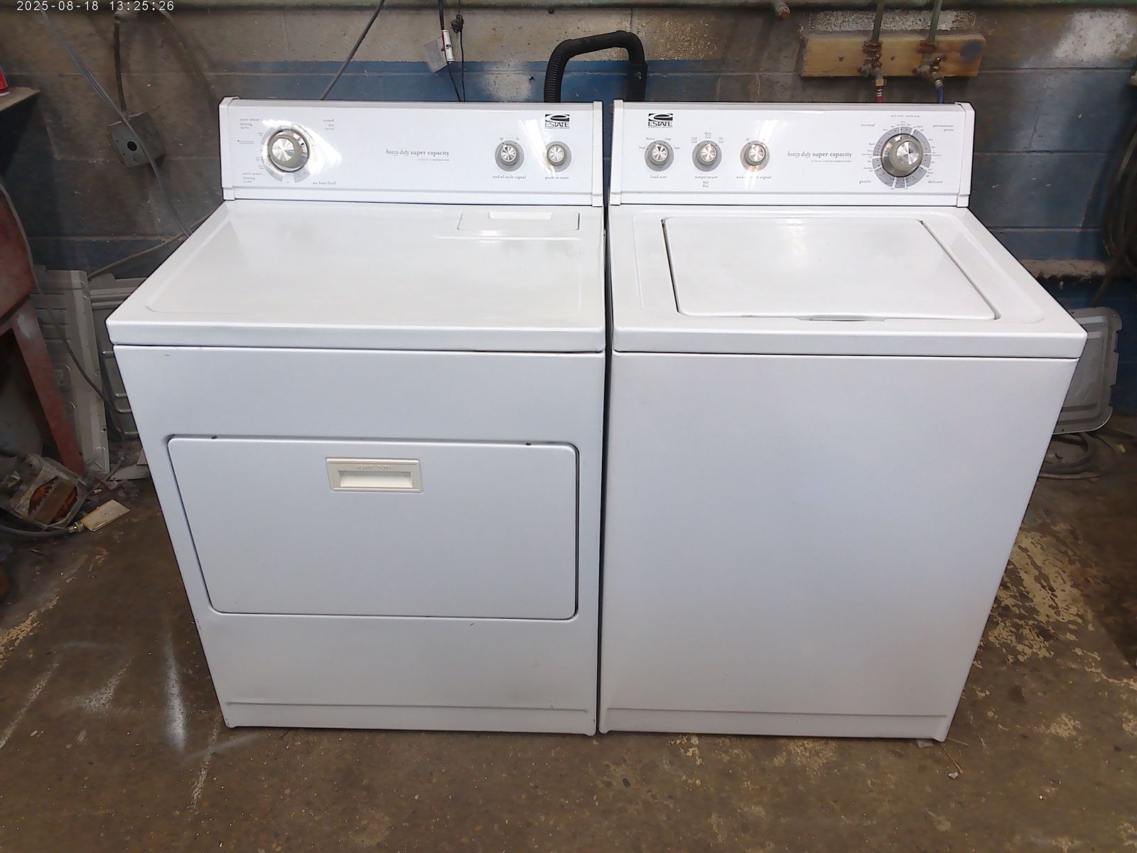 Whirlpool top load washer with matched electric dryer