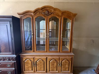 Wood China Cabinet/ Glass Display