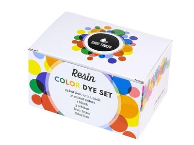 SHOP TINKER Resin Color Dye Set - 24 Non-Toxic, Odorless 10ml Bottles, 24 Mixed Colors for Epoxy, DIY Crafts