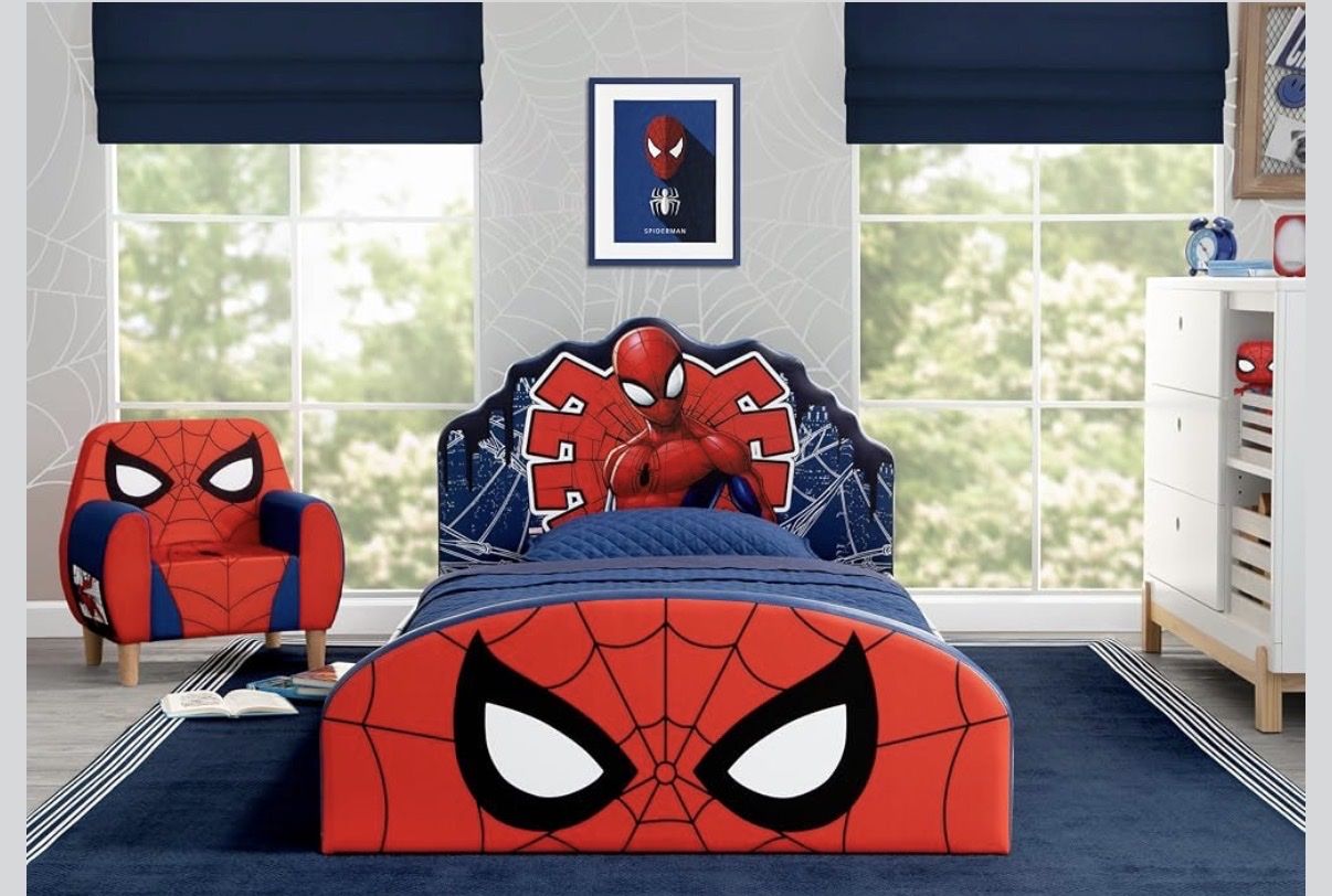 Brand New Spider Man Upholstered Twin Bed Frame