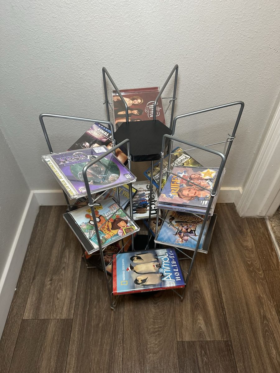Rotating Spinning Wire Media Tower Stand for CDs and DVDs