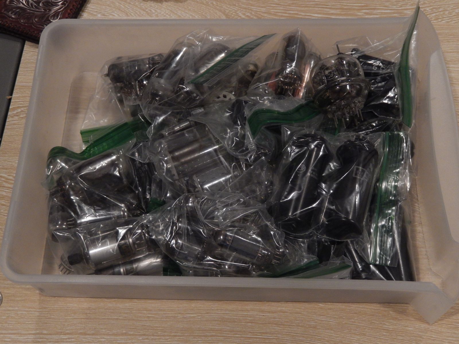 ($2 PER TUBE) box of assorted vacuum tubes (MSG FOR TYPES)