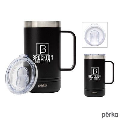 Perka Wayfarer double walled 18/8 stainless steel vacuum tumbler mug holds 24 oz - with handle