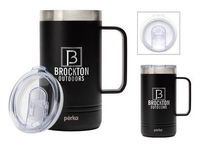 Perka Wayfarer double walled 18/8 stainless steel vacuum tumbler mug holds 24 oz - with handle