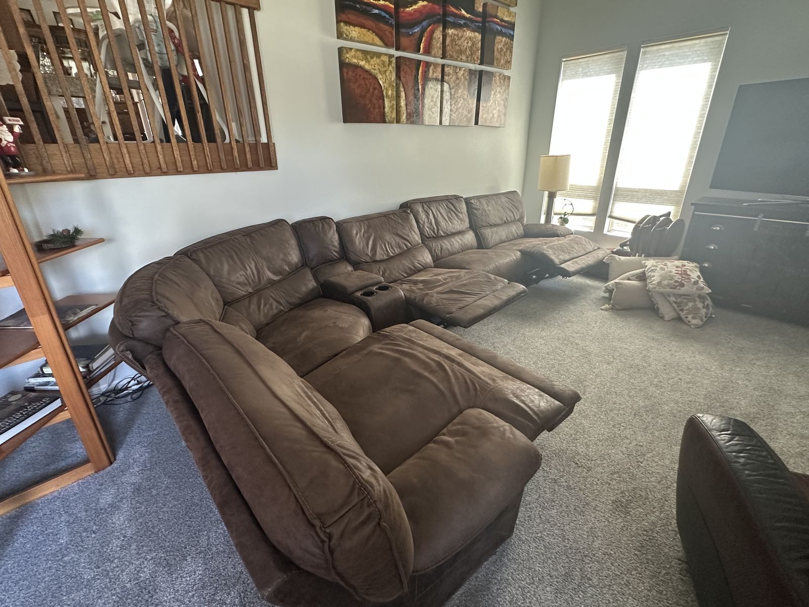 seven piece sectional leather couch