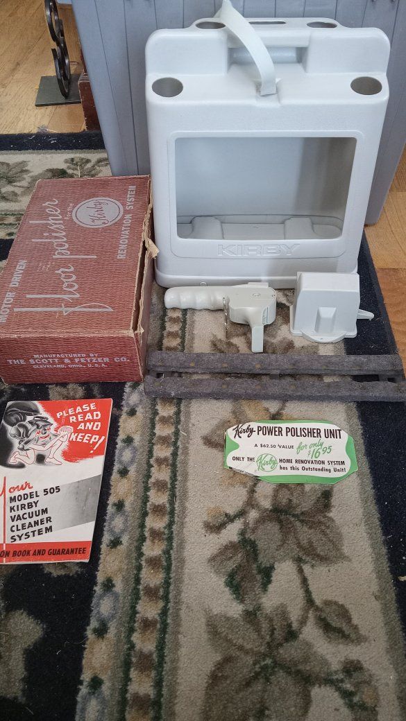Vintage Kirby Model 505 Floor Polisher (With Box) + Kirby Tool Caddy INCOMPLETE