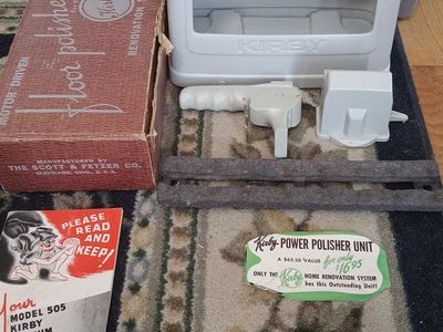 Vintage Kirby Model 505 Floor Polisher (With Box) + Kirby Tool Caddy INCOMPLETE