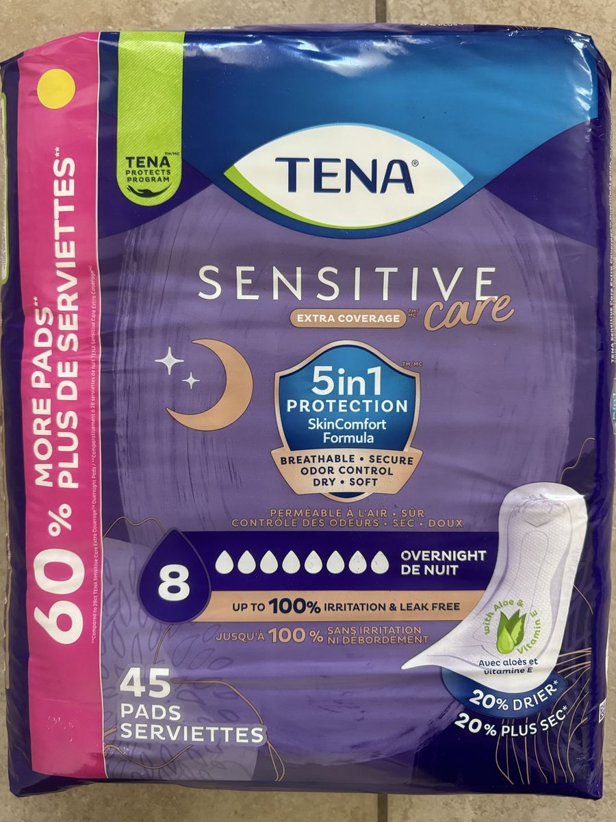 Tena Overnight Ultra Absorbant Pads 45 count