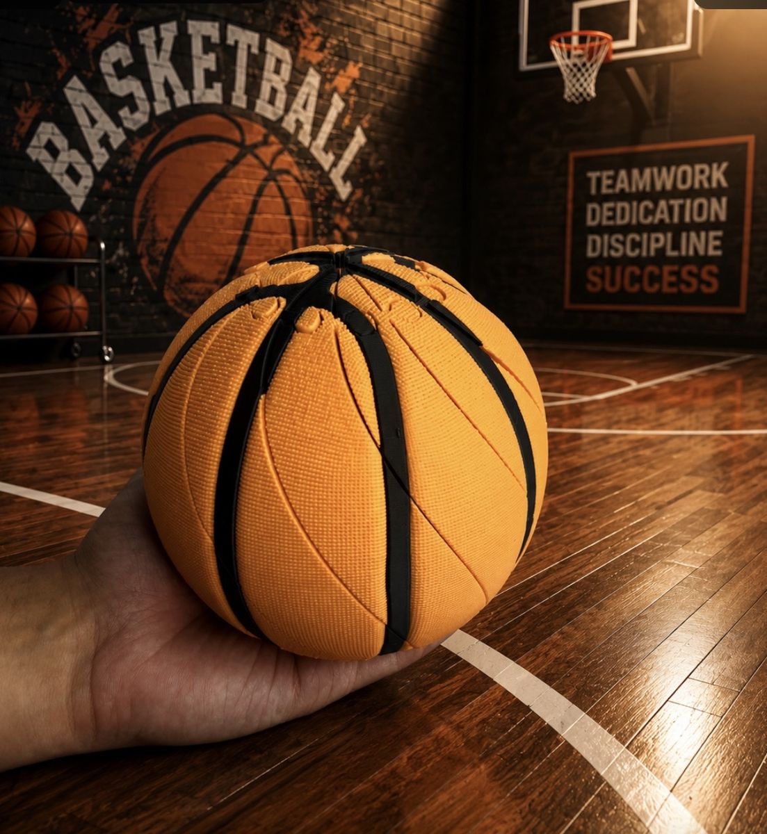 Large Basketball fidget-Orange & Black