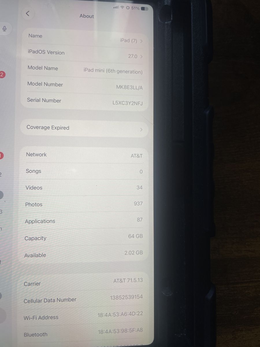 Apple iPad mini 6th Gen 64GB Wi-Fi + Cellular  - Great Condition