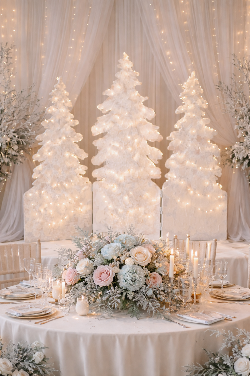 3 Panel Tree Cut Out Folding Screen Christmas Holiday Winter Wedding Decorations Cabin Backdrop