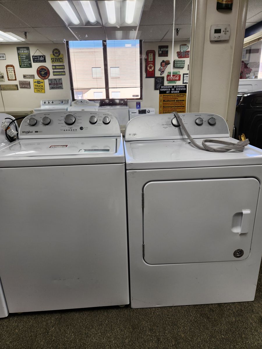 Whirlpool Top Load Washer and Electric Dryer Set - White