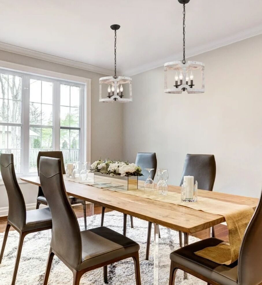 New Rustic 4-Light Farmhouse Ceiling Fixture