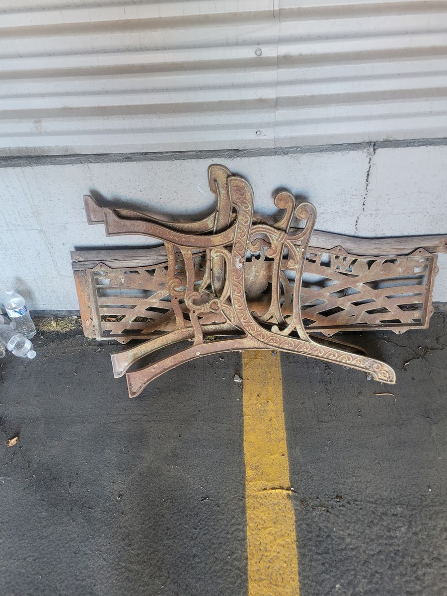 Vintage Cast Iron Bench Ends and Backrest Parts