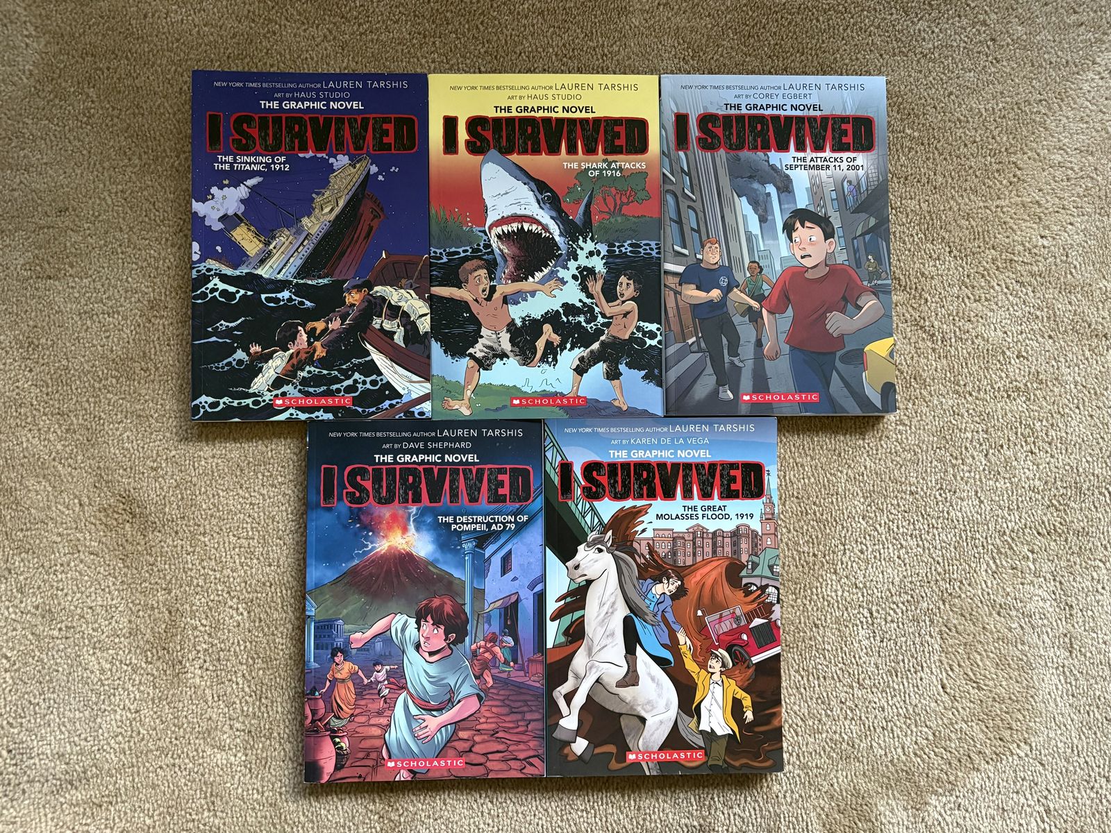 Five “I Survived” Graphic Novels, by Lauren Tarshis