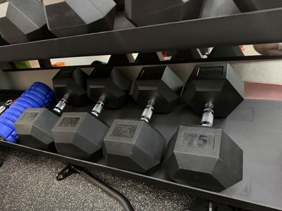 Rogue Fitness Rubber Hex Dumbbells - 75 lb and 80 lb Pairs - NEW