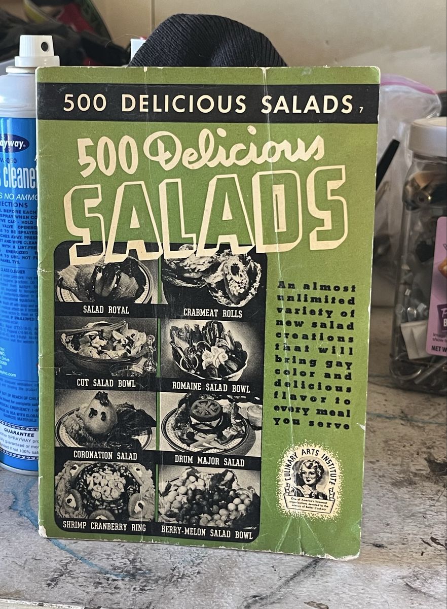 Vintage "500 Delicious Salads" Recipe Book - Culinary Arts Institute Mid-Century Cookbook