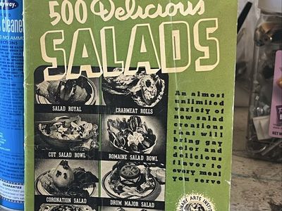 Vintage "500 Delicious Salads" Recipe Book - Culinary Arts Institute Mid-Century Cookbook