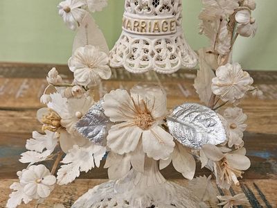 Antique Victorian Weddig Cake Topper