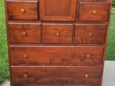 Large Hardwood Dresser / Armoire, Lots of Drawers & Storage! Very Solid!
