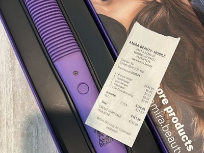 Amira Beauty Professional Multi-Purpose Hair Brush Styler Purple Hair Straightener