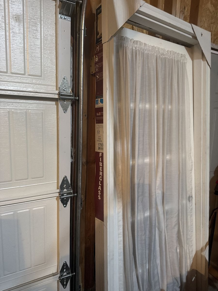 Fiberglass Pre-Hung Entry Door with Window and Curtain