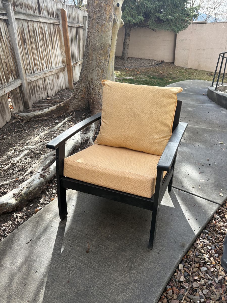 5 DELUXE Wood Patio Chairs (Espresso Color)
