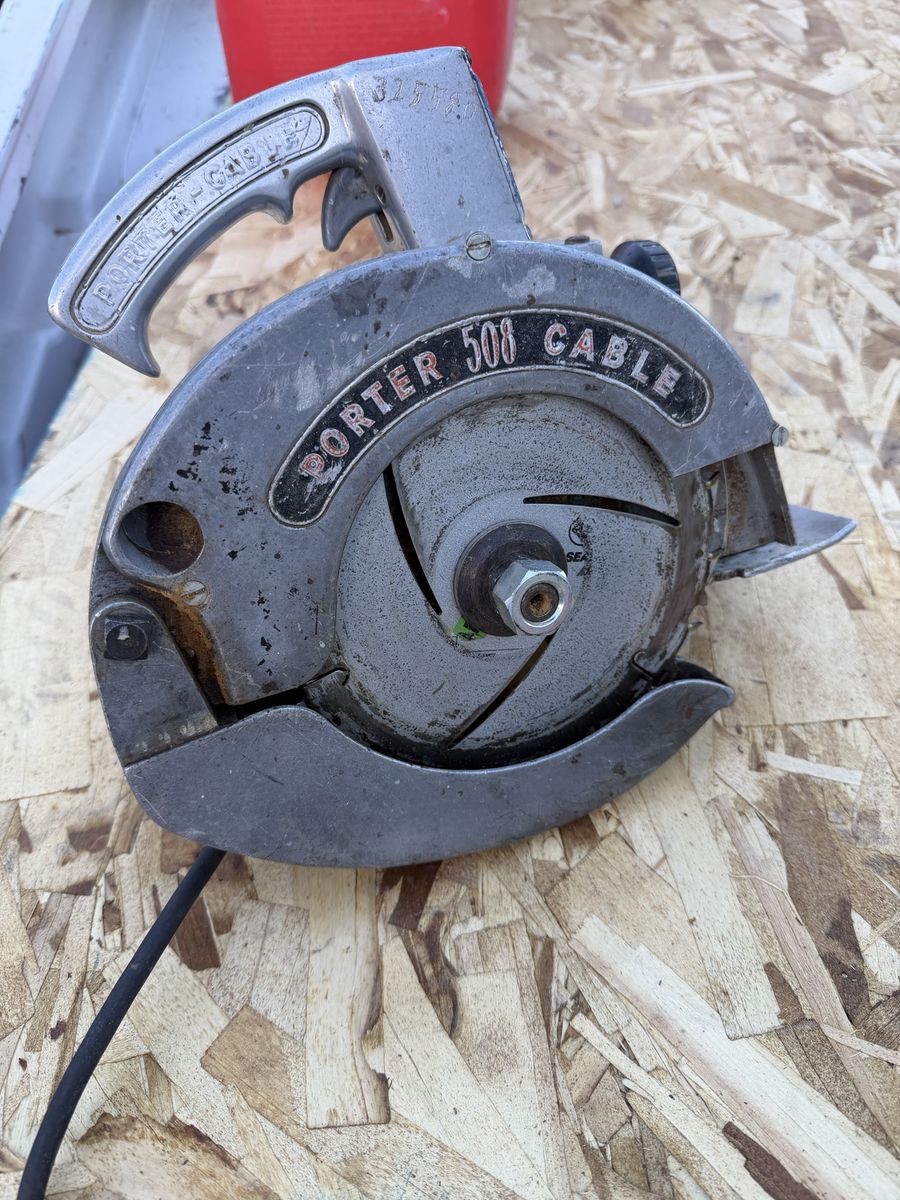 Vintage Porter-Cable 508 Circular Saw - 115V AC/DC, 9 Amp