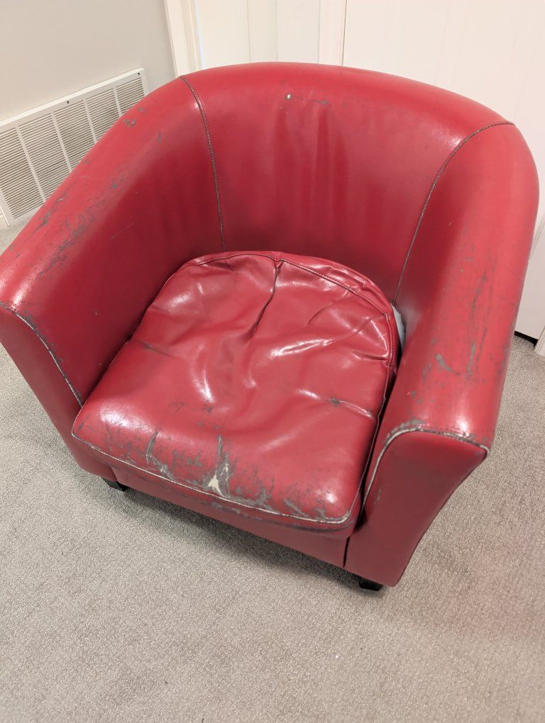 old red chair