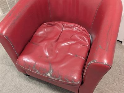 old red chair