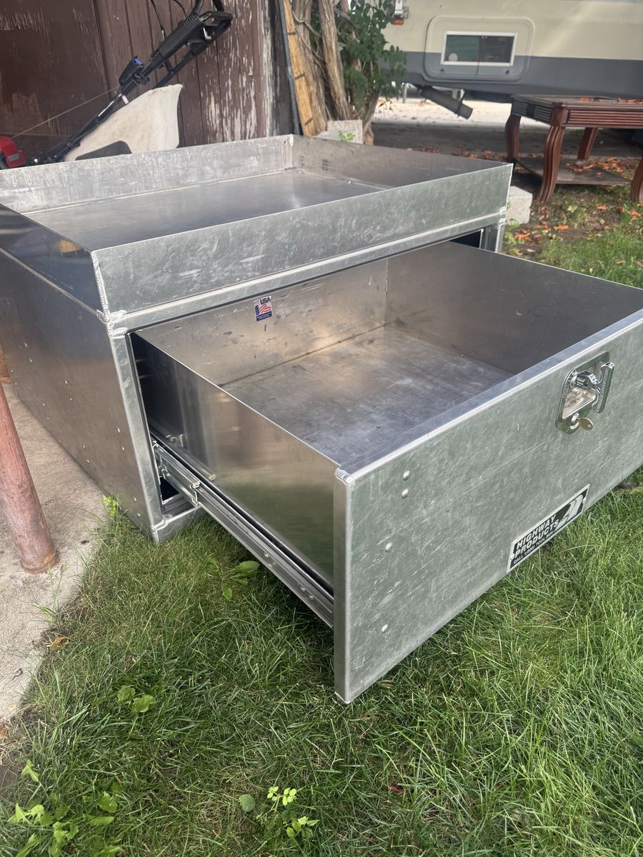 Highway Products Heavy Duty Aluminum Truck Bed Slide Out Storage Box
