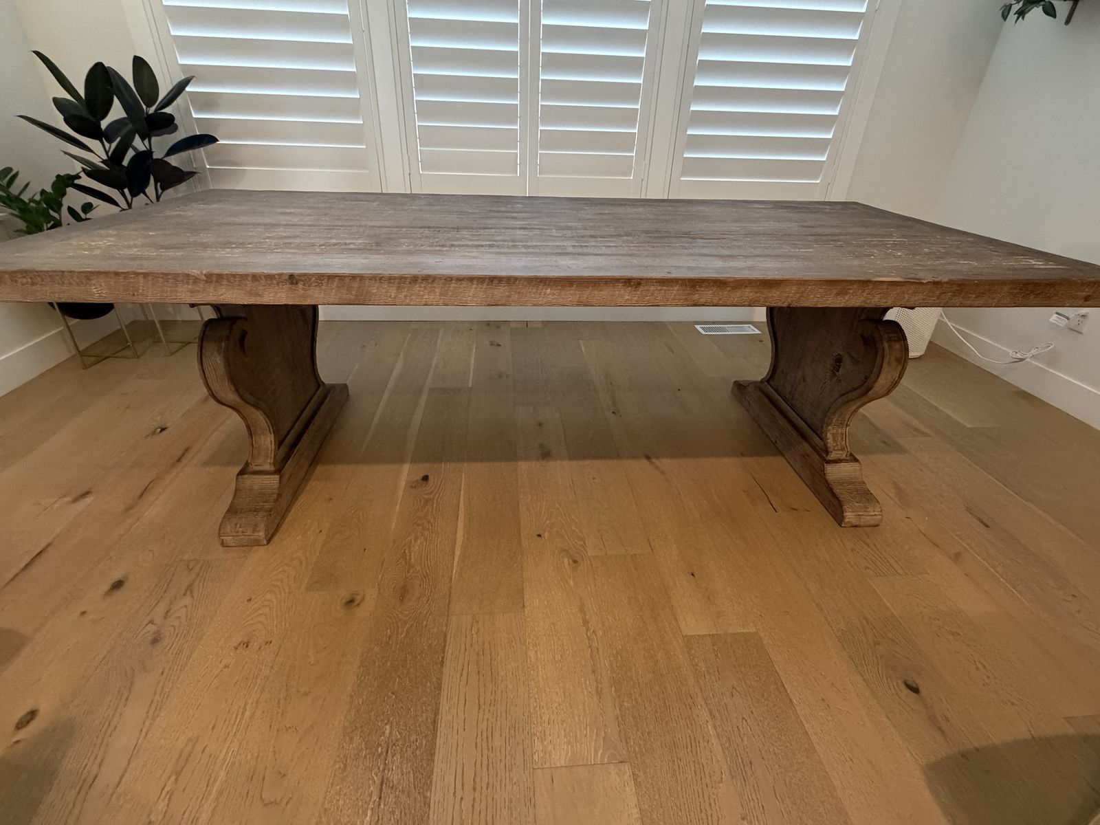 Dovetail Furniture Double Pedestal Wood Dining Table