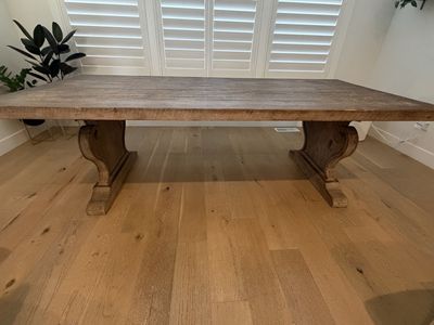 Dovetail Furniture Double Pedestal Wood Dining Table