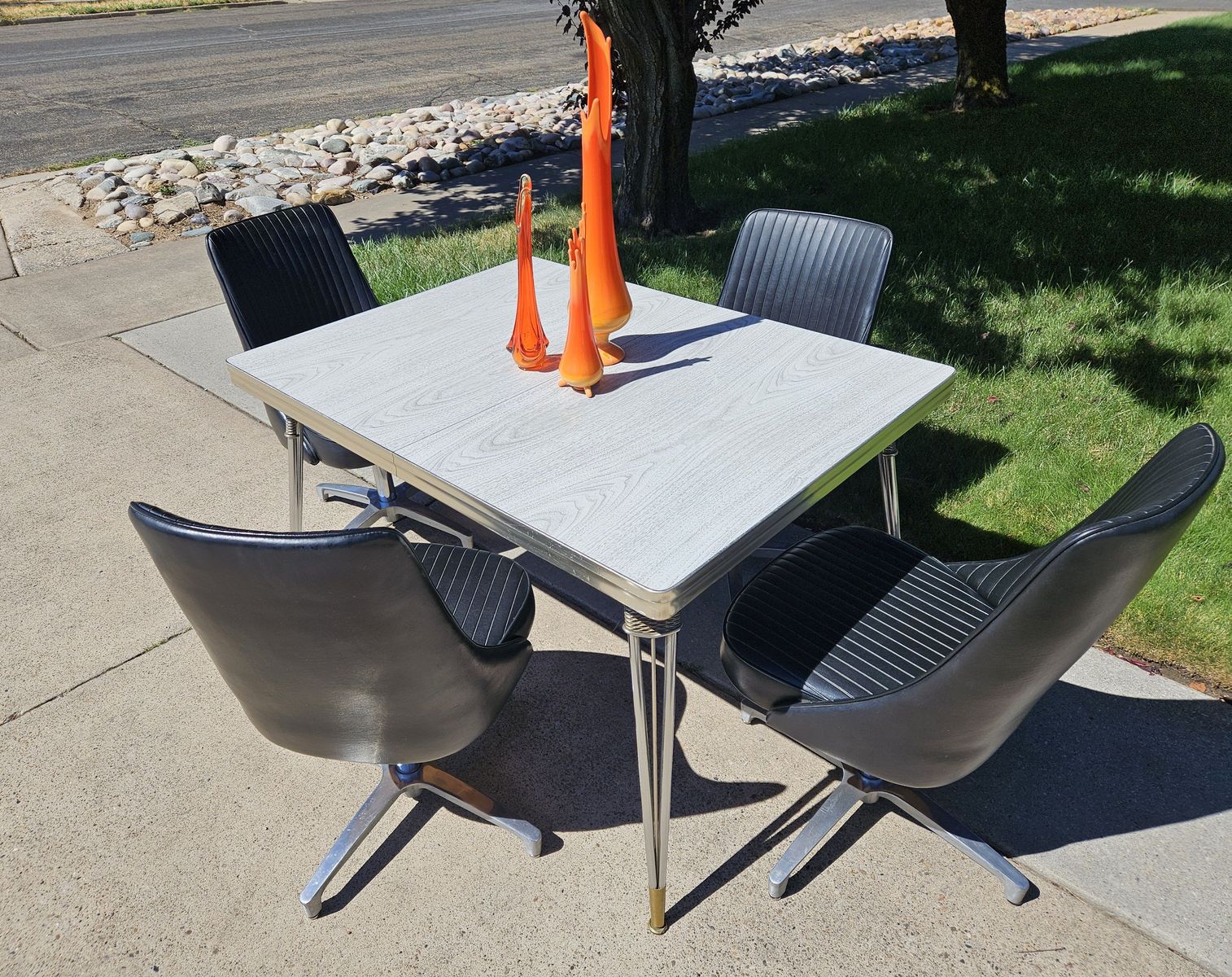 1950's Fabulous Chrome and Formica Vintage Dining Table