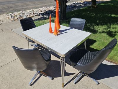 1950's Fabulous Chrome and Formica Vintage Dining Table