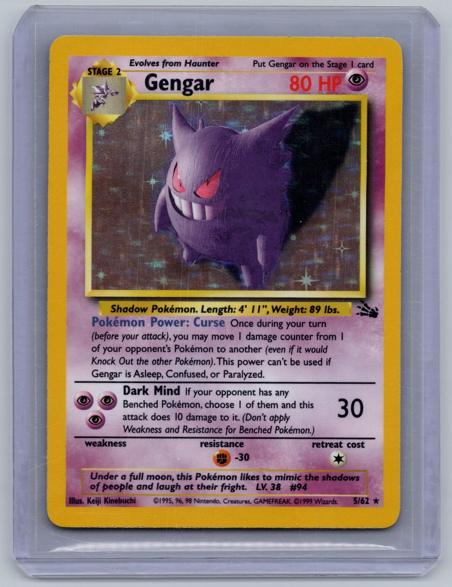 (NM) Gengar 5/62 Holo - Pokemon Fossil