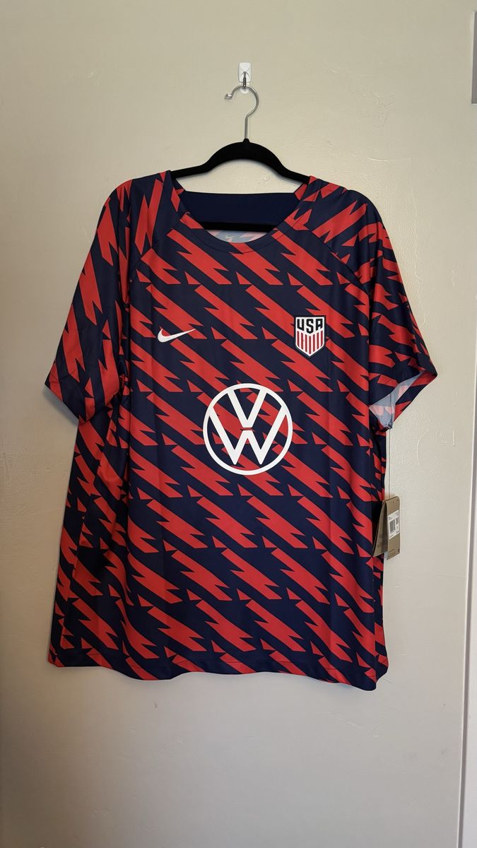 Nike USA Soccer VW Graphic Short Sleeve Jersey Red Blue 3XL NWT