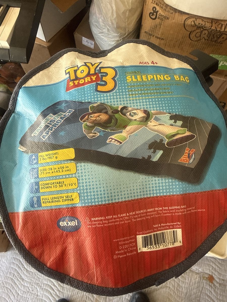 Toy Story 3 Buzz Lightyear Camping Sleeping Bag 28x56 Exxel Outdoor