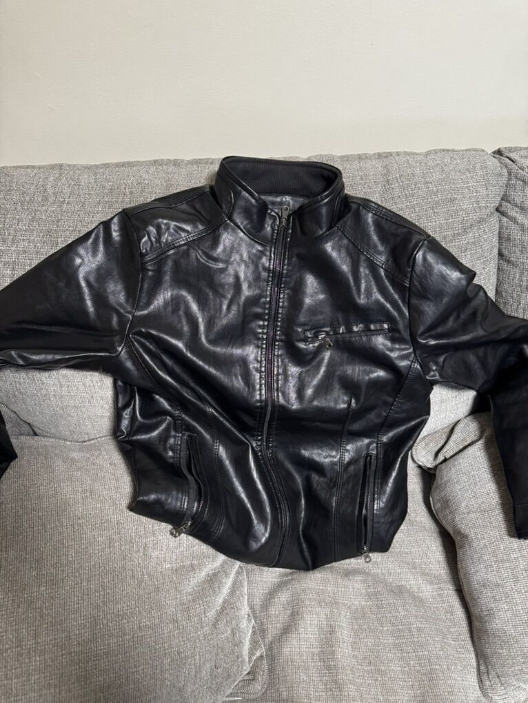 Genuine Leather Biker-style Jacket NWOT