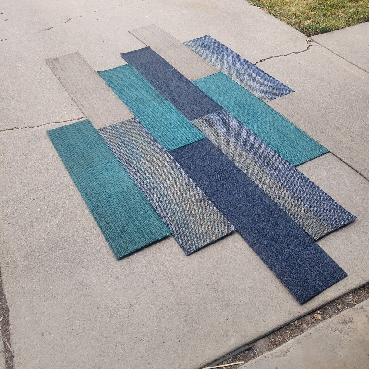 Mix and match carpet tile planks $0.33 per sq ft