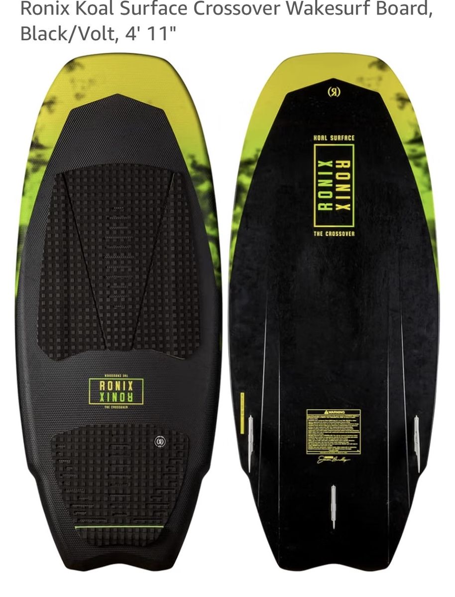 Ronix Koal Surface Crossover Wakesurf Board - Black/Volt, 4'11"
