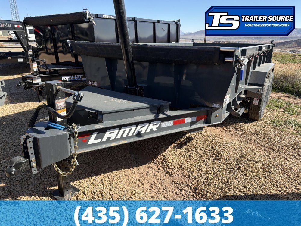 7x14 Lamar DT Dump Trailer - 24" Sides - 14K GVWR - 7 Gauge Floor, Telescopic