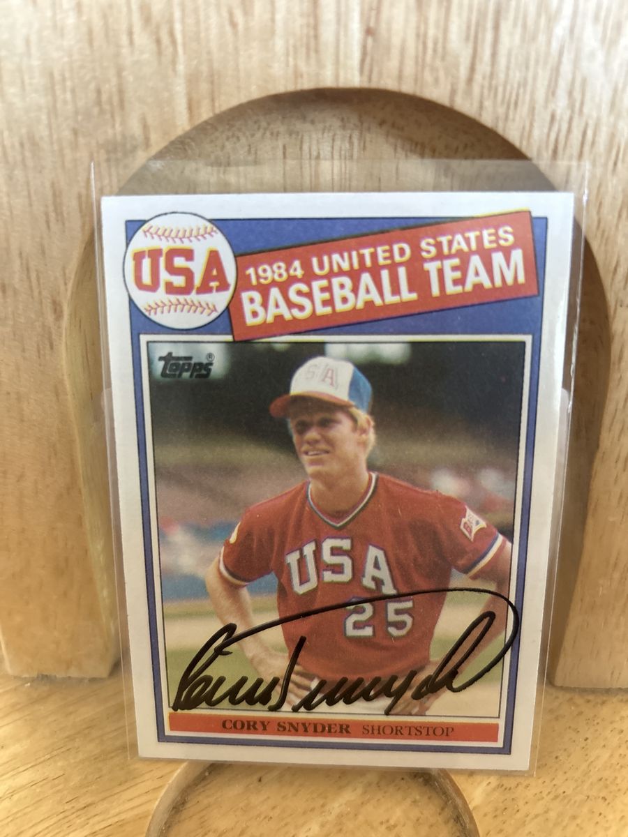 Cory Snyder 1985 Topps USA Olympic Autograph Baseball Hand Signed ROOKIE Card