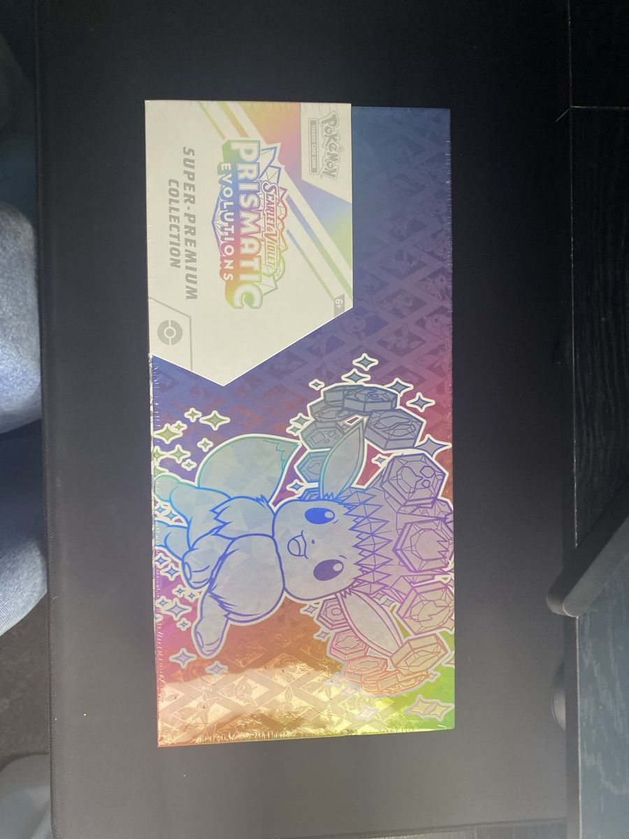 Pokemon Scarlet & Violet Prismatic Evolutions Super Premium Collection - New, Sealed tear on top watch video
