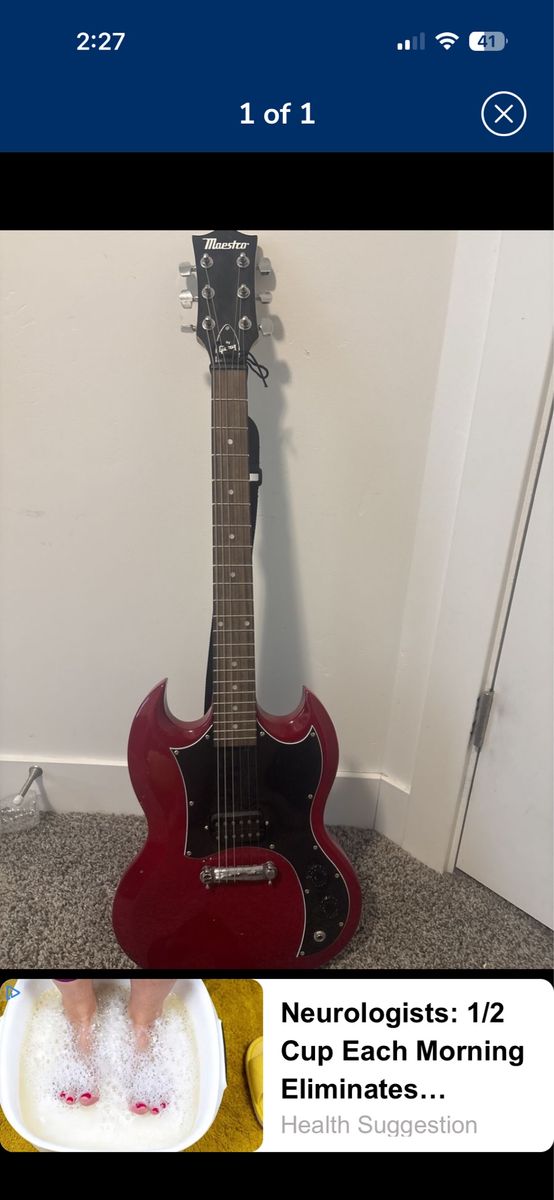 Maestro SG Junior RED Solid Body Electric Guitar